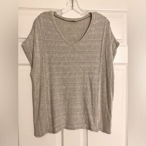 Acemi short sleeve striped top Large